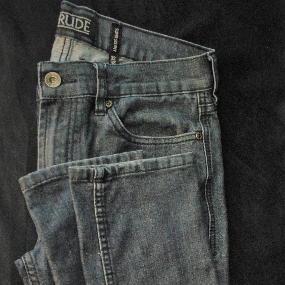 XXX RUDE Super Skinny Dark Blue Denim Jeans 32x32